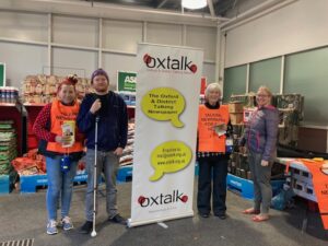 Oxtalk volunteers fundraising at ASDA Wheatley
